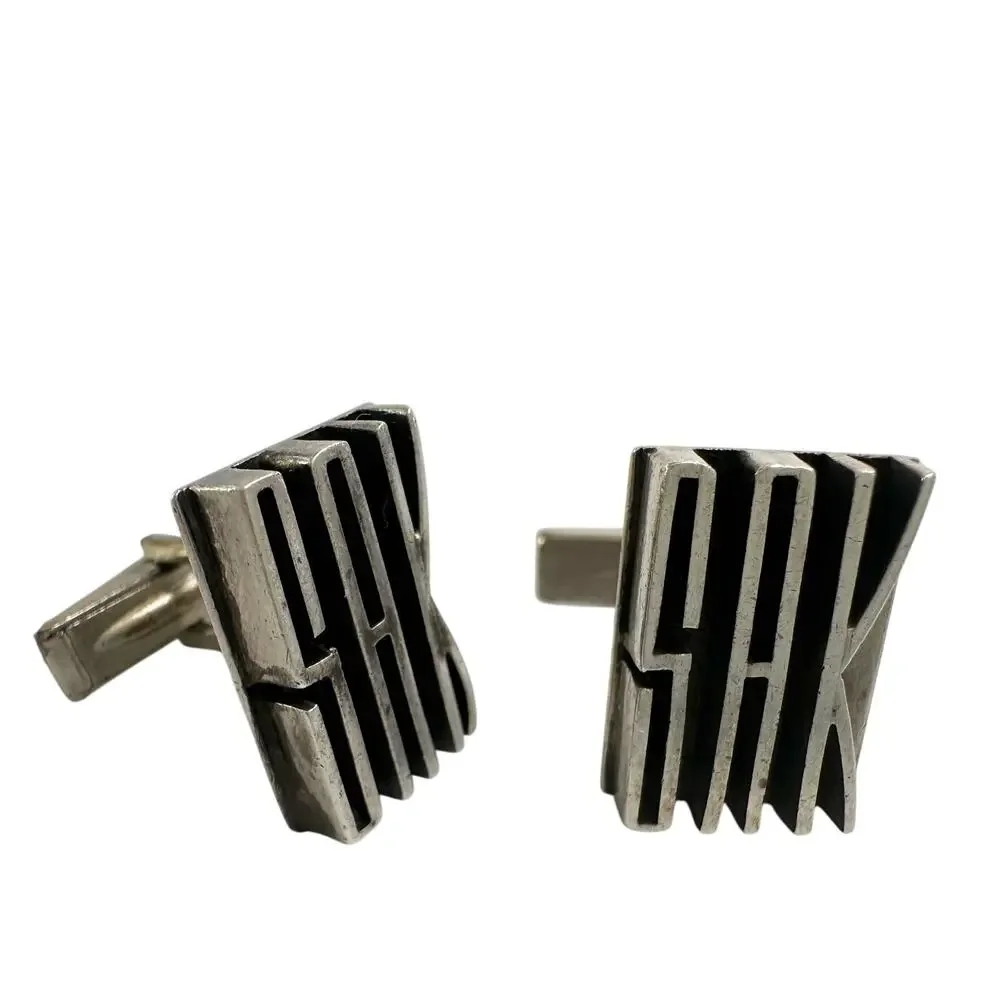 Sterling Silver Cufflinks - Modernist (mid-century) Design - Initials SAK